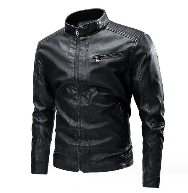 Jaqueta Masculina de Couro Romenzi RZ127 com couro premium, acabamento refinado e design versátil para ocasiões elegantes e casuais.
