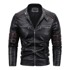 Jaqueta Masculina de Couro Romenzi RZ130 feita em couro premium, com design moderno e interior macio, perfeita para estilo e durabilidade.