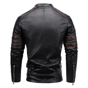 Jaqueta Masculina de Couro Romenzi RZ130 feita em couro premium, com design moderno e interior macio, perfeita para estilo e durabilidade.