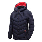 Jaqueta Masculina Forrada Snow Romenzi RZ201 com forro acolchoado, capuz removível e proteção contra frio e chuva.