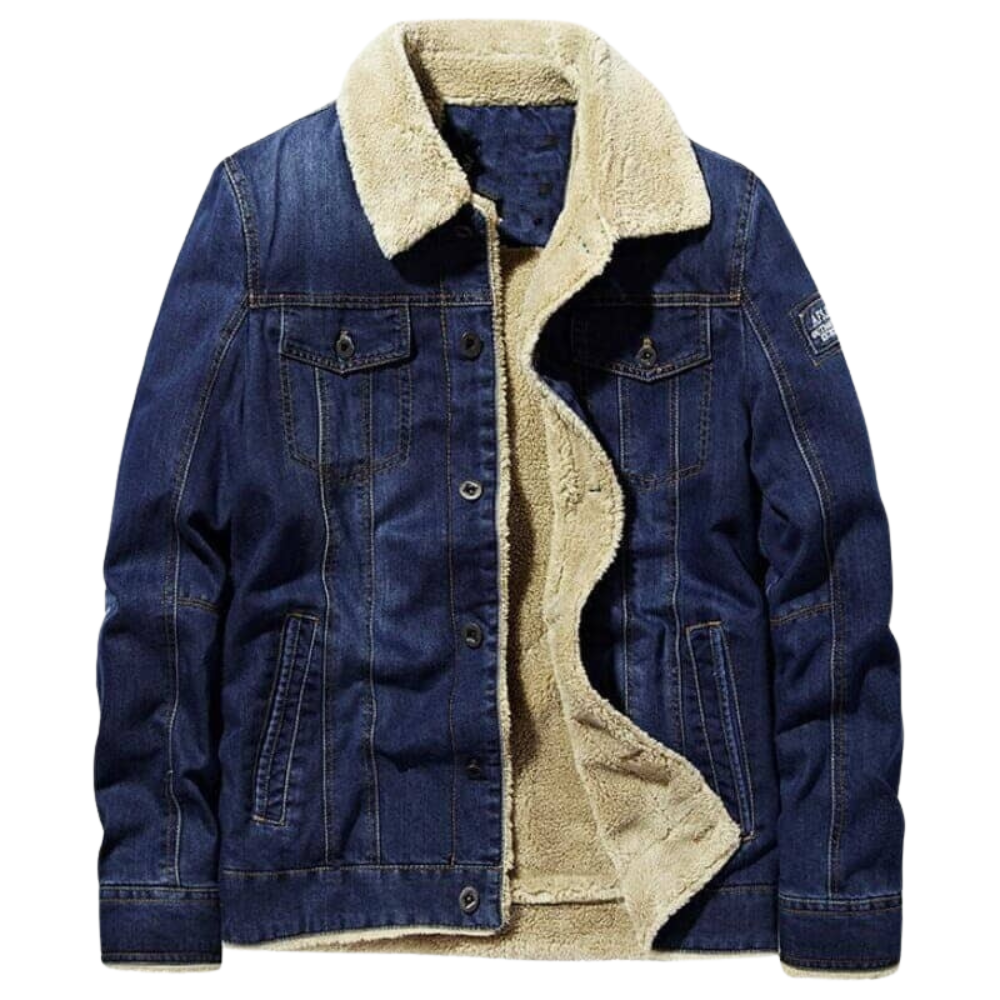 Jaqueta Masculina Jeans American Romenzi RZ191 em tecido acolchoado, design moderno e resistente.