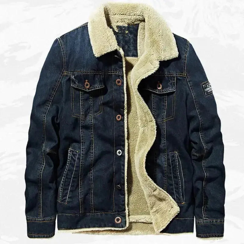 Jaqueta Masculina Jeans American Romenzi RZ191 em tecido acolchoado, design moderno e resistente.
