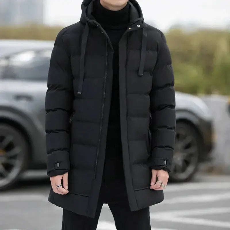Jaqueta Masculina Puffer Extensive Romenzi RZ022 com design elegante e funcional para proteção contra o frio.