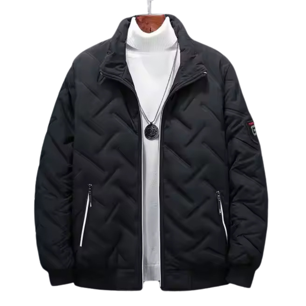 Jaqueta Masculina Square Romenzi RZ179 com forro acolchoado, zíper durável e tecido resistente. Elegância e conforto em dias frios.