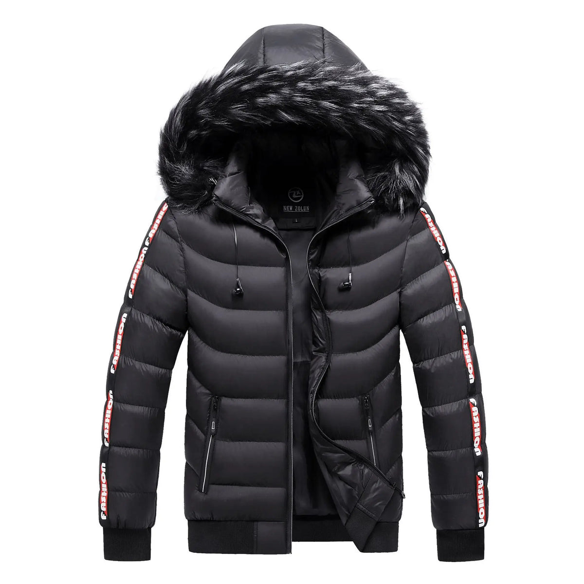 Jaqueta Puffer Masculina com Capuz Romenzi RZ225 com capuz forrado, acolchoada e elegante, oferecendo conforto e estilo.