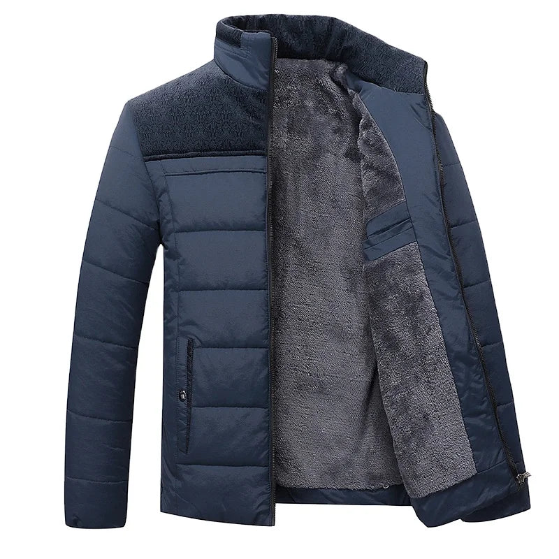 Jaqueta Puffer Masculina Grife Romenzi RZ148 com tecido resistente à água, design ajustado e isolamento térmico para sofisticação e funcionalidade.