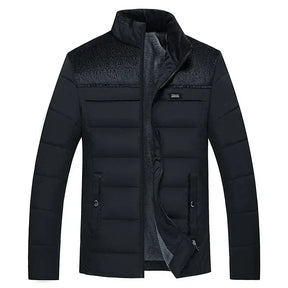 Jaqueta Puffer Masculina Grife Romenzi RZ148 com tecido resistente à água, design ajustado e isolamento térmico para sofisticação e funcionalidade.