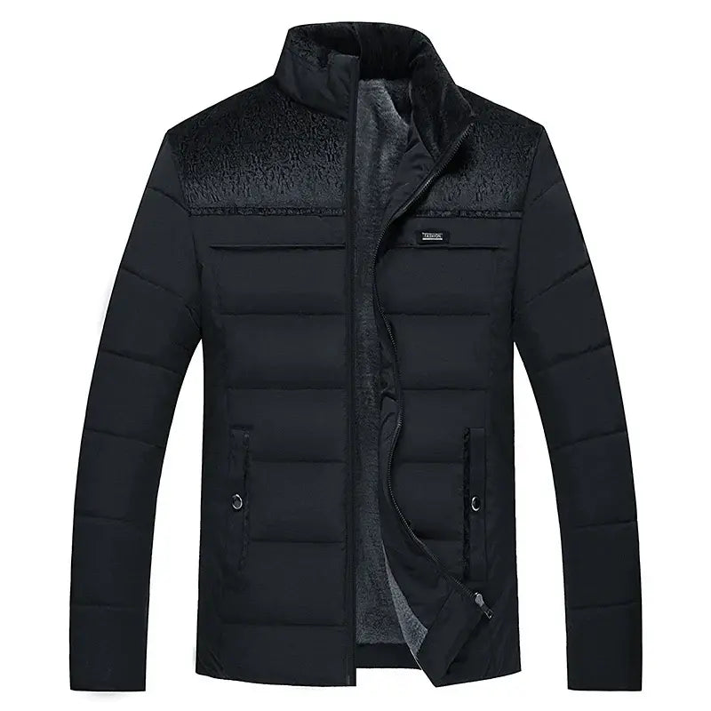 Jaqueta Puffer Masculina Grife Romenzi RZ148 com tecido resistente à água, design ajustado e isolamento térmico para sofisticação e funcionalidade.