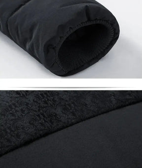 Jaqueta Puffer Masculina Grife Romenzi RZ148 com tecido resistente à água, design ajustado e isolamento térmico para sofisticação e funcionalidade.