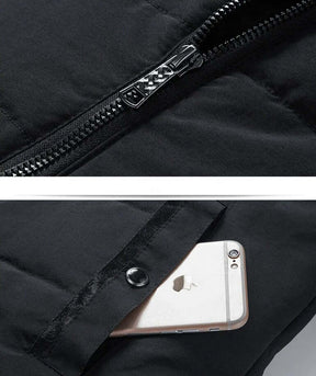 Jaqueta Puffer Masculina Grife Romenzi RZ148 com tecido resistente à água, design ajustado e isolamento térmico para sofisticação e funcionalidade.
