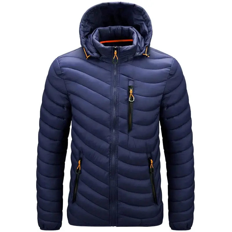 Jaqueta Puffer Masculina IceWear Romenzi RZ164 com capuz removível, design moderno e proteção térmica.