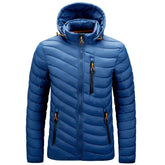 Jaqueta Puffer Masculina IceWear Romenzi RZ164 com capuz removível, design moderno e proteção térmica.
