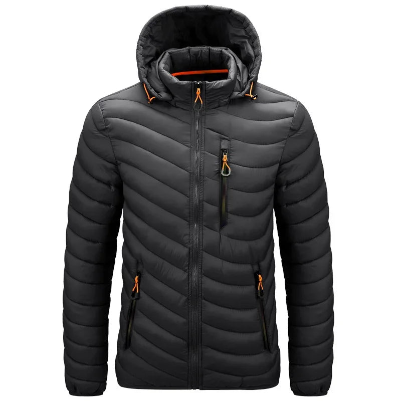 Jaqueta Puffer Masculina IceWear Romenzi RZ164 com capuz removível, design moderno e proteção térmica.