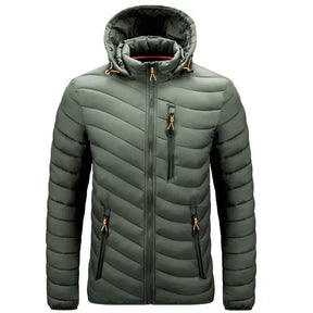 Jaqueta Puffer Masculina IceWear Romenzi RZ164 com capuz removível, design moderno e proteção térmica.