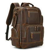 Mochila Executiva em Couro Romenzi Retrô RZ071 com design clássico, couro refinado e compartimentos funcionais para notebooks e itens pessoais.