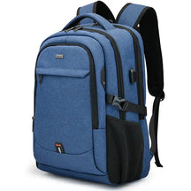 Mochila Executiva Romenzi RZ348 em tecido Oxford impermeável com porta USB e compartimento para notebook 17''. Ideal para negócios e deslocamentos.