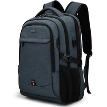 Mochila Executiva Romenzi RZ348 em tecido Oxford impermeável com porta USB e compartimento para notebook 17''. Ideal para negócios e deslocamentos.