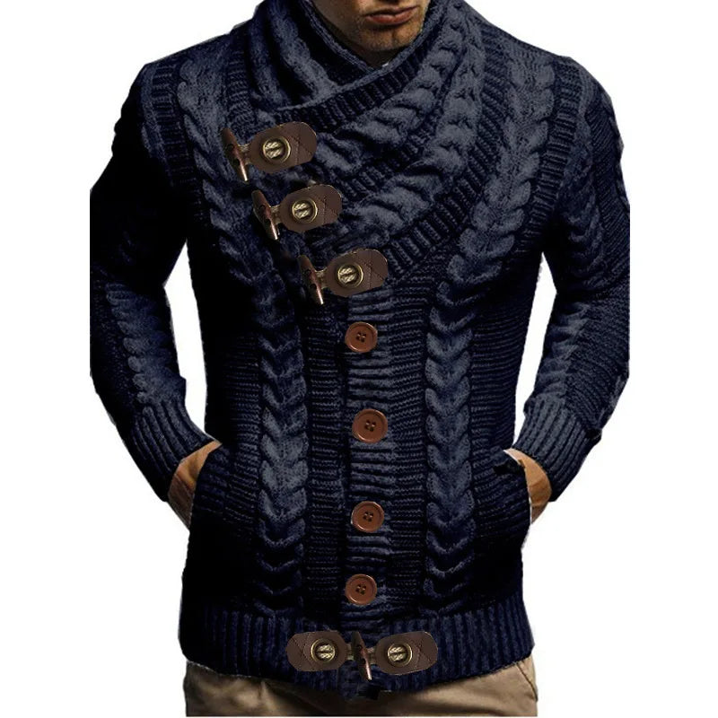 Moletom Masculino Casual Romenzi Elegance RZ116 - estilo britânico, gola alta, conforto térmico e material premium resistente.