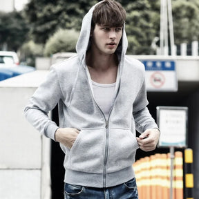 Moletom Masculino com Zíper Romenzi RZ114 com design moderno capuz e material premium que combina estilo casual e proteção contra o frio