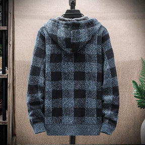 Moletom Masculino Xadrez com Capuz Romenzi RZ103 em padrão clássico material premium e capuz que oferece estilo conforto e proteção nos dias frios