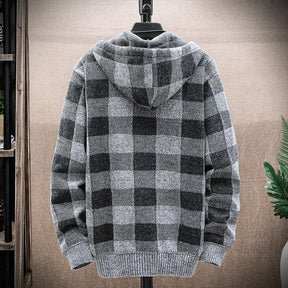 Moletom Masculino Xadrez com Capuz Romenzi RZ103 em padrão clássico material premium e capuz que oferece estilo conforto e proteção nos dias frios