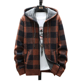 Moletom Masculino Xadrez com Capuz Romenzi RZ103 em padrão clássico material premium e capuz que oferece estilo conforto e proteção nos dias frios
