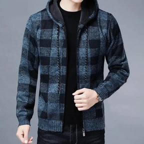 Moletom Xadrez Masculino com Capuz Romenzi RZ110 com design xadrez elegante capuz e conforto que combinam estilo casual e modernidade