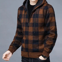 Moletom Xadrez Masculino com Capuz Romenzi RZ110 com design xadrez elegante capuz e conforto que combinam estilo casual e modernidade