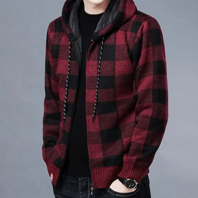 Moletom Xadrez Masculino com Capuz Romenzi RZ110 com design xadrez elegante capuz e conforto que combinam estilo casual e modernidade