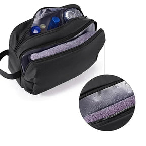 Nécessaire Bagsmart Romenzi Murphy RZ676 em destaque, modelo sofisticado disponível em azul, preto e cinza que oferece organização, estilo e praticidade.