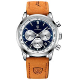 Relógio Masculino com Pulseira de Couro Romenzi RZ698, design sofisticado e versátil, mecanismo de quartzo preciso e resistência à água para o dia a dia.