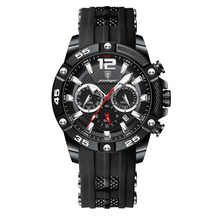 Relógio Masculino Romenzi Agile RZ701 com pulseira em látex e aço inoxidável 904L, design moderno e resistente que une conforto, elegância e praticidade.