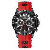 Relógio Masculino Romenzi Agile RZ701 com pulseira em látex e aço inoxidável 904L, design moderno e resistente que une conforto, elegância e praticidade.