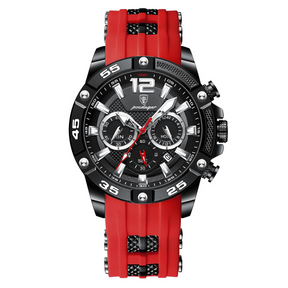 Relógio Masculino Romenzi Agile RZ701 com pulseira em látex e aço inoxidável 904L, design moderno e resistente que une conforto, elegância e praticidade.