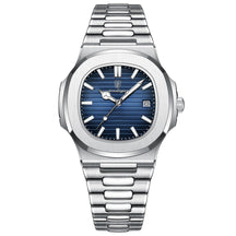 Relógio Masculino Romenzi Atlas RZ703 com pulseira em aço inox 904L, vidro de safira, 40 mm, resistência à água 3ATM e design sofisticado náutico.