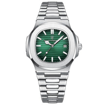Relógio Masculino Romenzi Atlas RZ703 com pulseira em aço inox 904L, vidro de safira, 40 mm, resistência à água 3ATM e design sofisticado náutico.