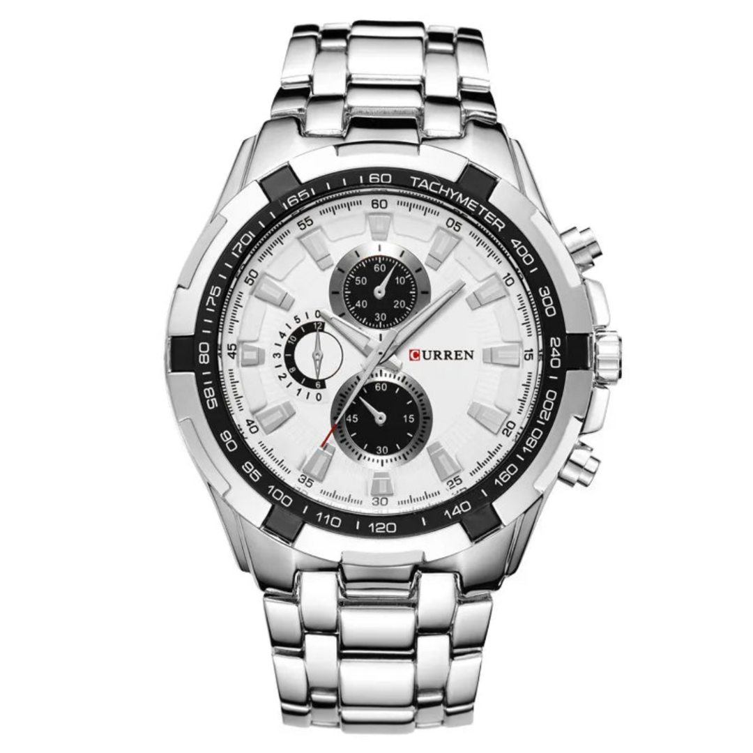 Relógio Masculino Romenzi Cardster RZ704 com pulseira em aço inoxidável 904L, mostrador em vidro de safira e design sofisticado que une estilo e durabilidade.