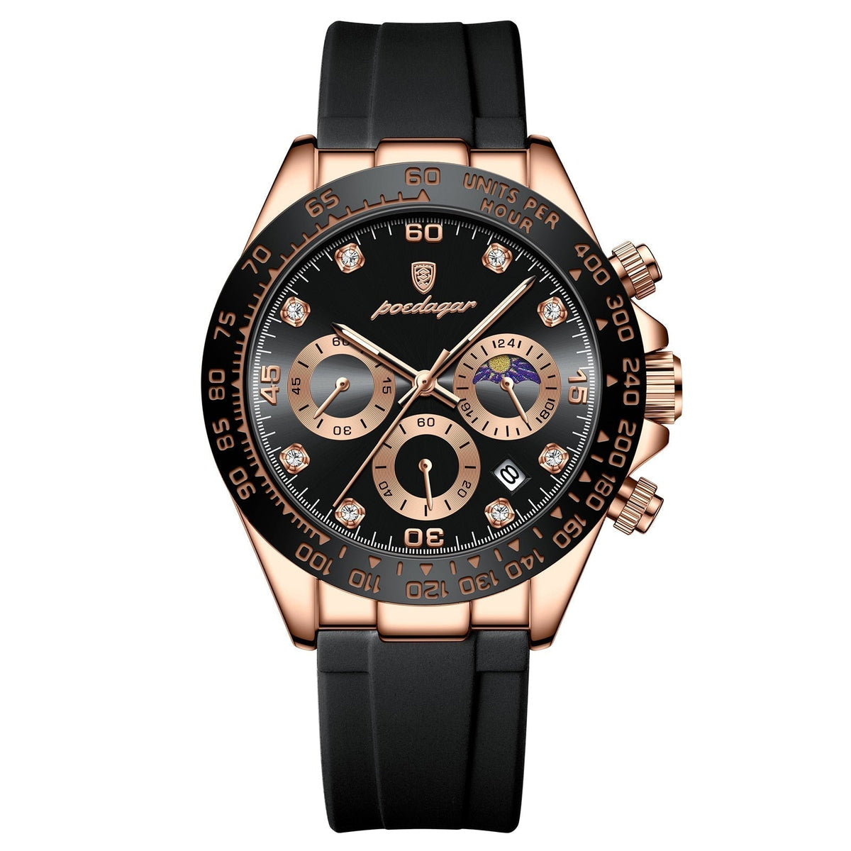 Relógio Masculino Romenzi Chronotype RZ706 com pulseira em aço inox 904L e vidro de safira, design sofisticado e resistente que une precisão e estilo.