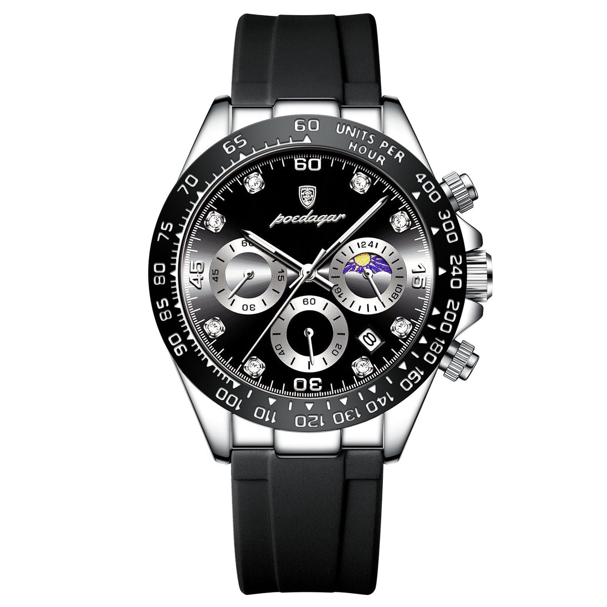 Relógio Masculino Romenzi Chronotype RZ706 com pulseira em aço inox 904L e vidro de safira, design sofisticado e resistente que une precisão e estilo.