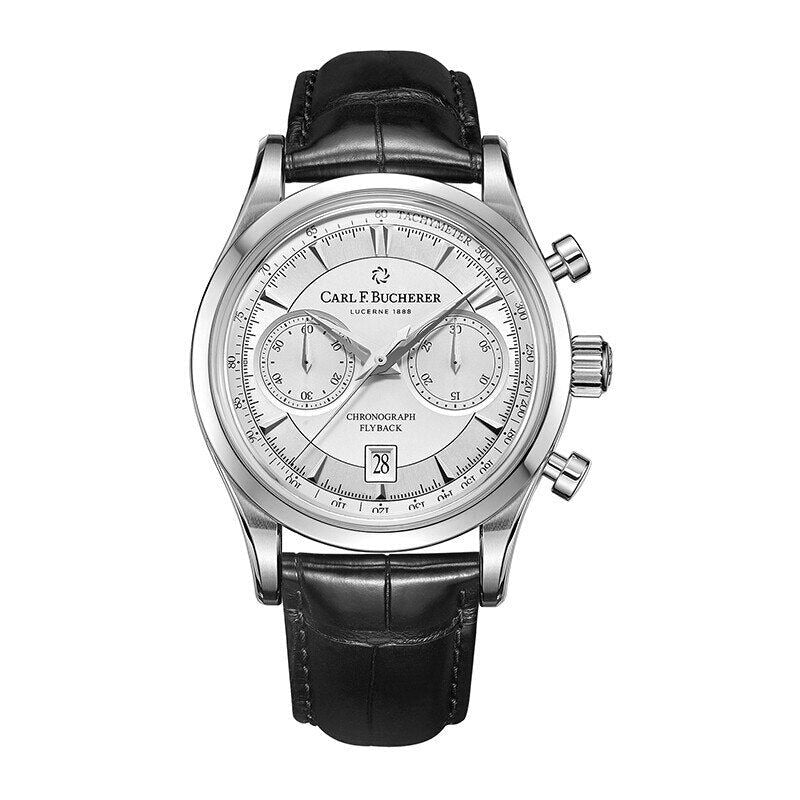 Relógio Masculino Romenzi Flyback RZ708 com pulseira em couro legítimo, mostrador em safira, resistência à água e design ajustável para conforto e estilo.