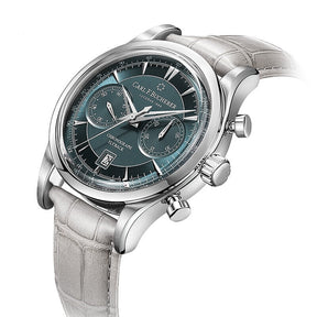 Relógio Masculino Romenzi Flyback RZ708 com pulseira em couro legítimo, mostrador em safira, resistência à água e design ajustável para conforto e estilo.