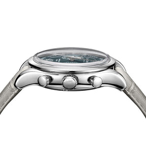 Relógio Masculino Romenzi Flyback RZ708 com pulseira em couro legítimo, mostrador em safira, resistência à água e design ajustável para conforto e estilo.