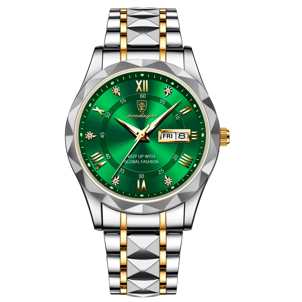 Relógio Masculino Romenzi Fortuna RZ709 com pulseira em aço inoxidável, mecanismo de quartzo preciso e design elegante e atemporal para qualquer ocasião.