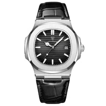 Relógio Masculino Romenzi Noir RZ718 com pulseira em couro genuíno, vidro de safira e design sofisticado que une estilo, durabilidade e precisão.