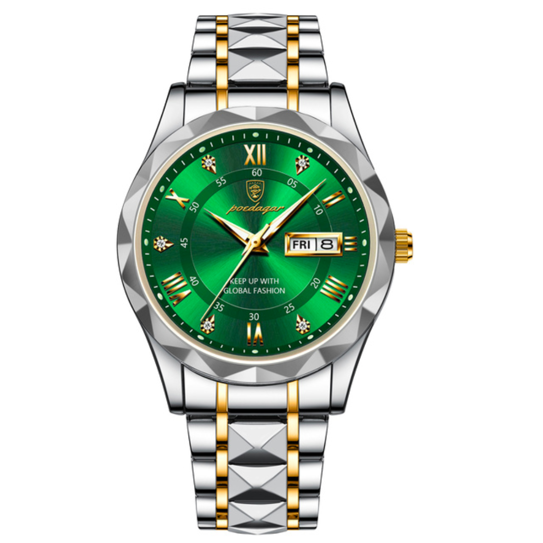 Relógio Masculino Romenzi Polyonix RZ720 com pulseira ajustável, resistência à água e design sofisticado que une estilo, durabilidade e conforto.