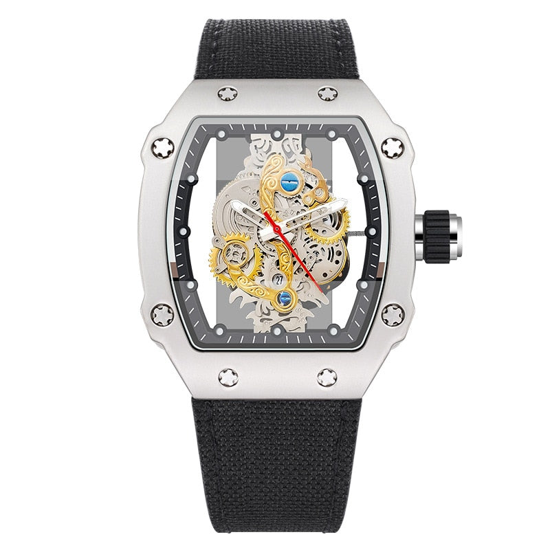 Relógio Masculino Romenzi Scorpion RZ722 com pulseira em látex, vidro de safira e design robusto que une resistência, conforto e sofisticação em todas ocasiões.