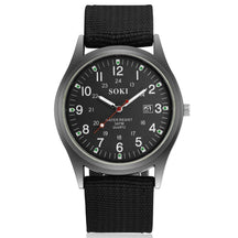 Relógio Masculino SOKI Romenzi RZ534 com design robusto, pulseira em corda naval ultra resistente, vidro de quartzo e resistência à água até 30 metros.