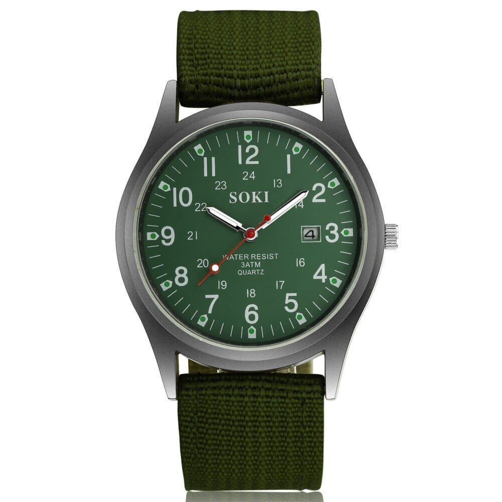 Relógio Masculino SOKI Romenzi RZ534 com design robusto, pulseira em corda naval ultra resistente, vidro de quartzo e resistência à água até 30 metros.