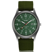 Relógio Masculino SOKI Romenzi RZ534 com design robusto, pulseira em corda naval ultra resistente, vidro de quartzo e resistência à água até 30 metros.