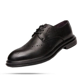 Sapato Masculino Derby em Couro Romenzi RZ351 com cadarço trançado, couro de alta qualidade e plataforma de 4 cm. Elegância para todas as ocasiões.